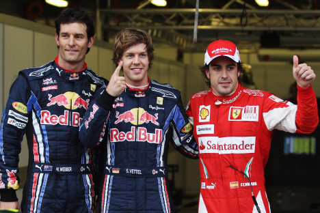 De tre første i parc fermé